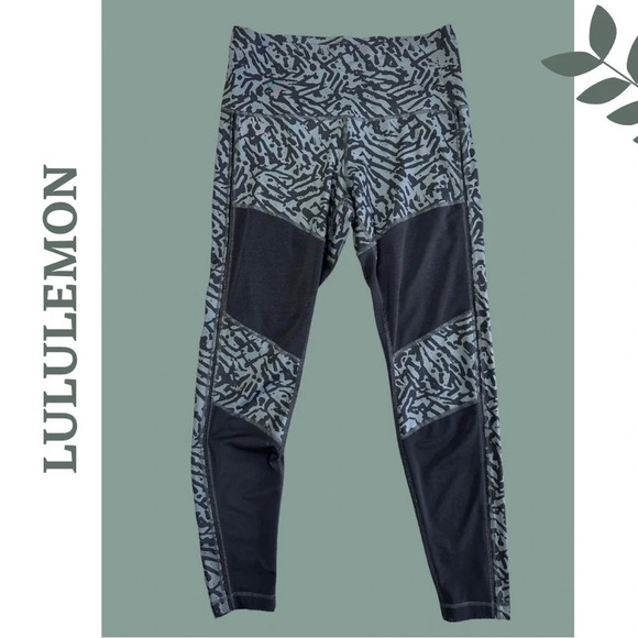 Lululemon Hot  to Street Legging Animal Print Mesh Inlay Grey Black
Size 10 - Picture 1 of 8